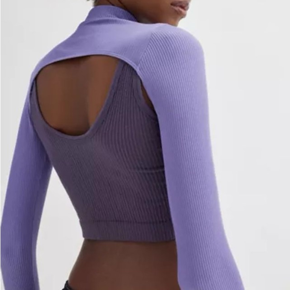 Purple Seamless Shrug Top - Picture 2 of 5